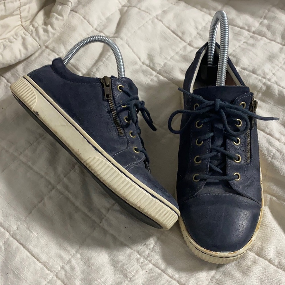 Born Suede Leather side zip sneakers